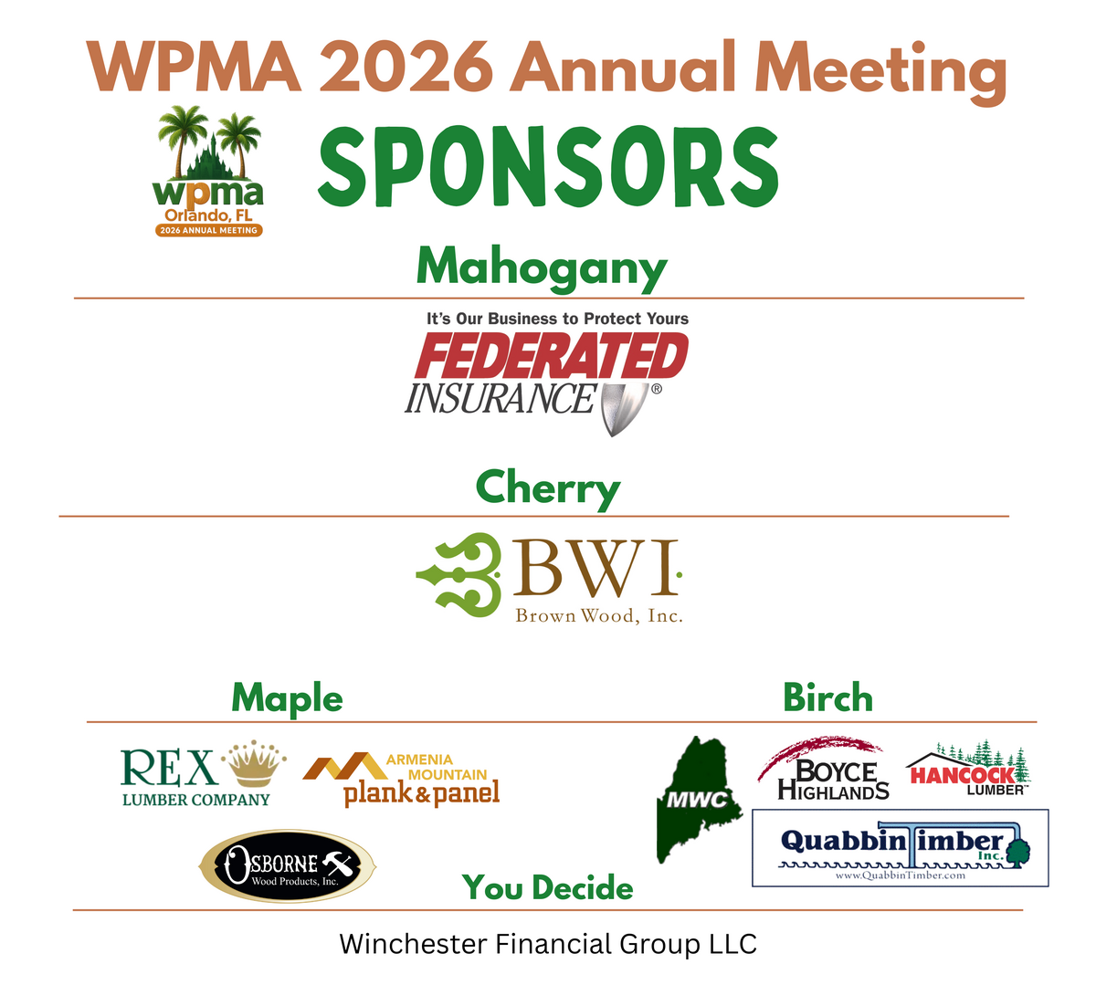 WPMA 2026 Sponsors
